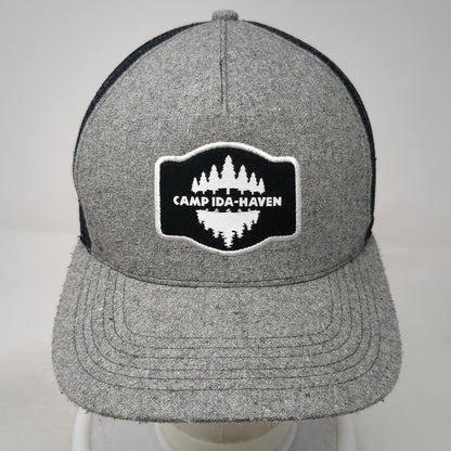 HJ Promotions Gray Trucker Hat One Size Camp Ida-Haven Wool Blend Snapback Logo