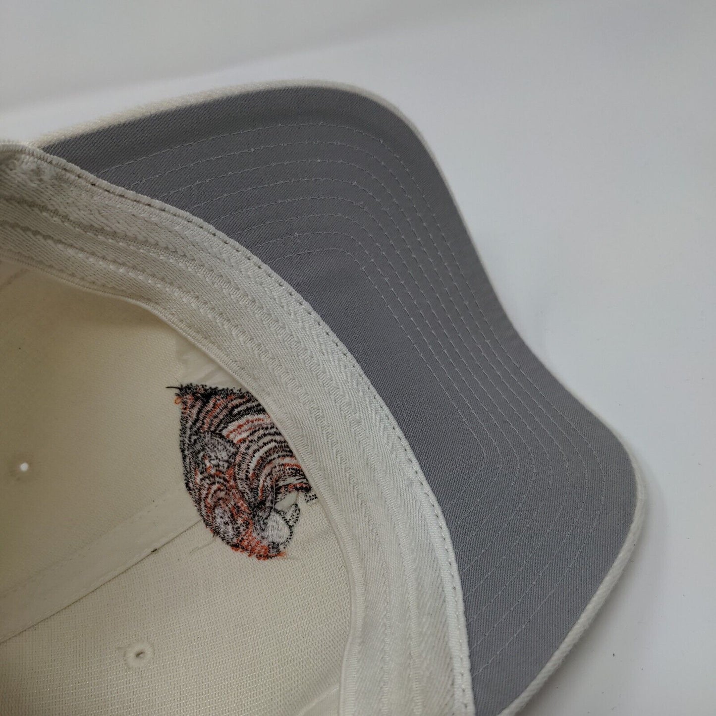 Tiger MH Football Fitted Hat Cream M/L Solid Embroidered Richardson
