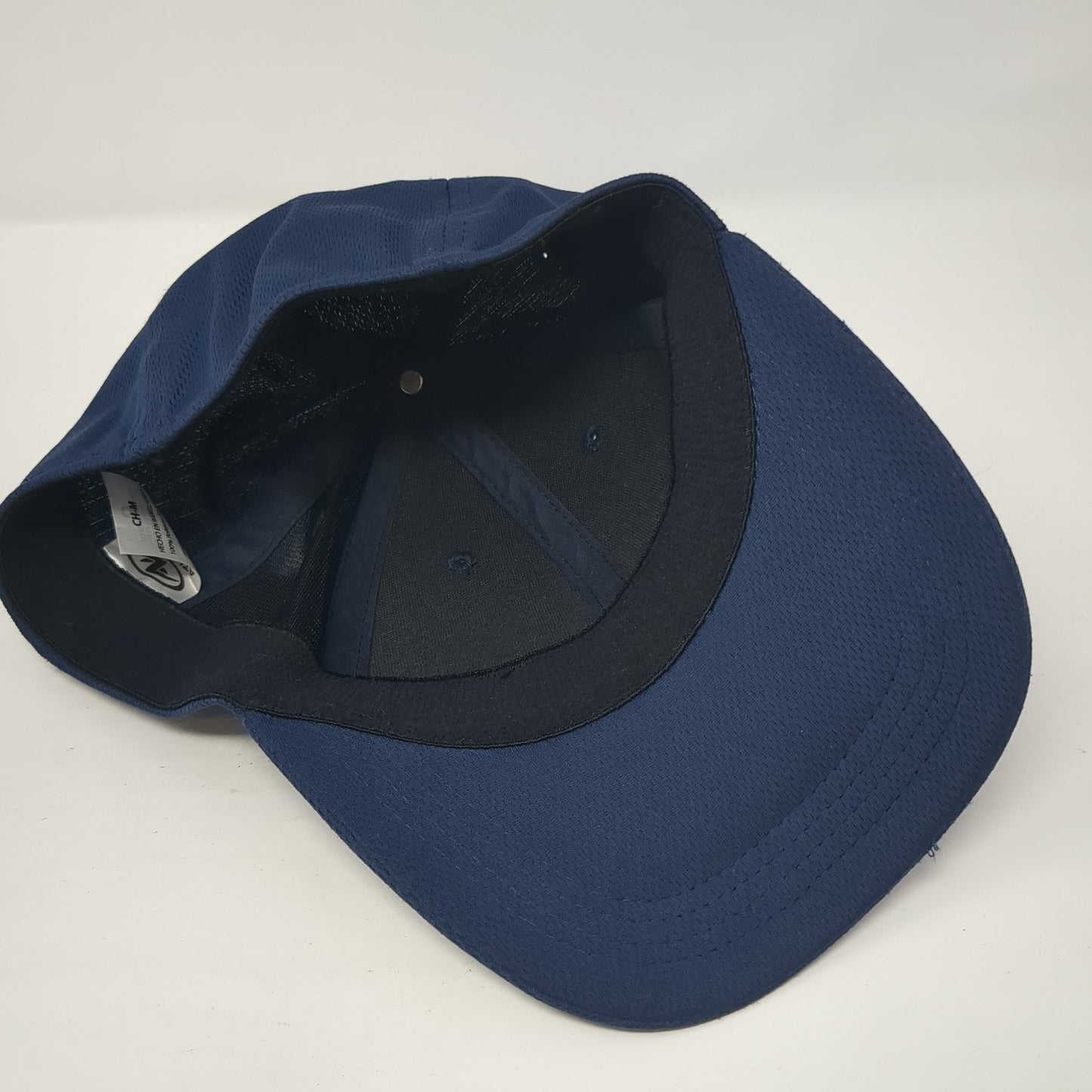 Athletic Works Fitted Hat Blue Medium Solid Vent Holes Stretch Blank