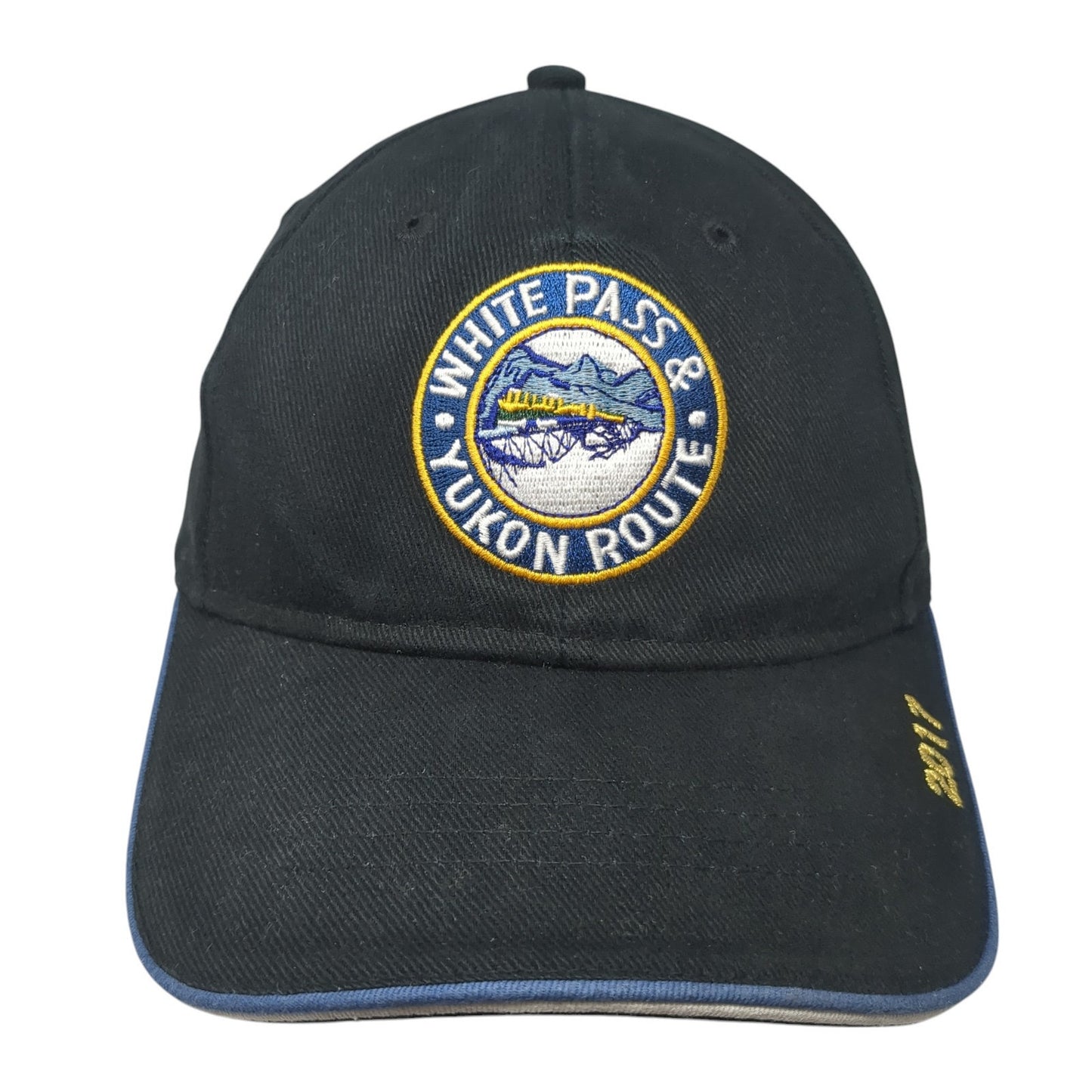 White Pass & Yukon Route Strapback Hat Black One Size Skagway Alaska