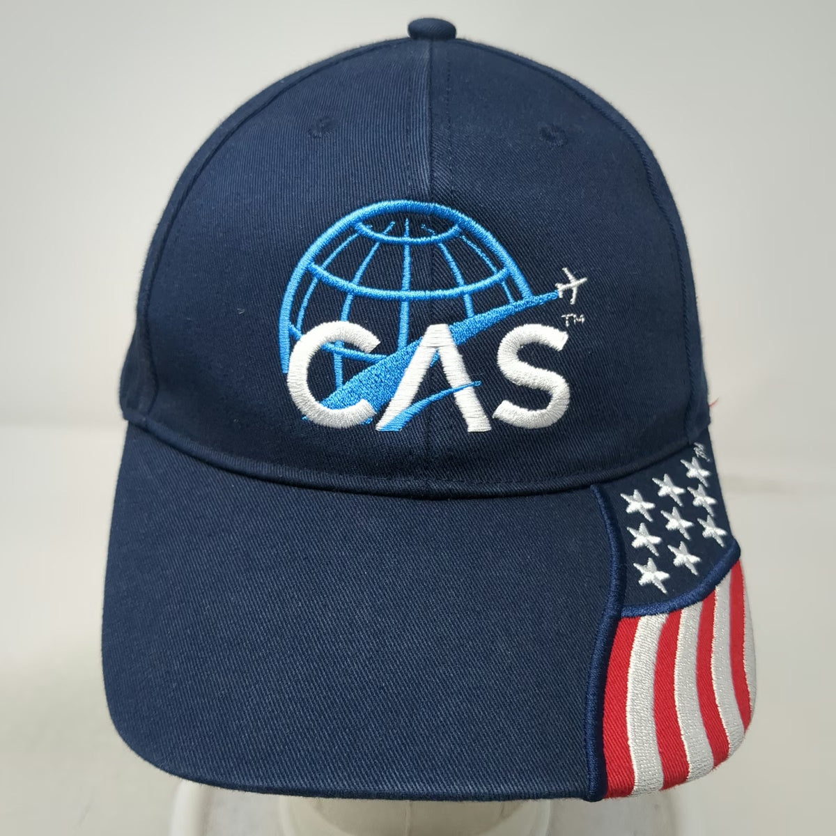 Rock Point Baseball Cap Blue One Size CAS Aviation American Flag Bill Hat Logo