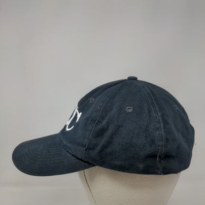 NYC Slideback Hat Blue One Size Adjustable Embroidered Vented Holes 6 Panel