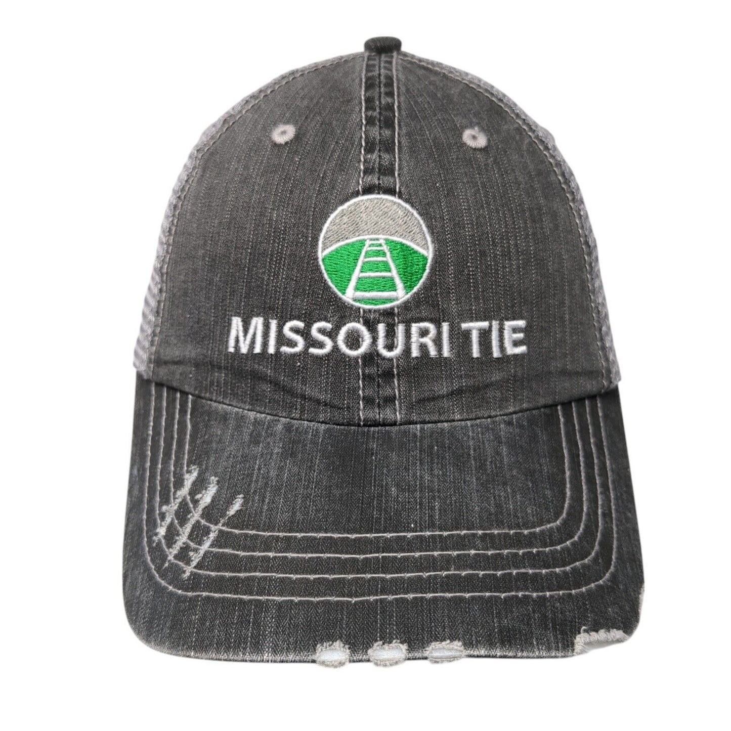 Missouri Tie Strapback Mesh Back Trucker Hat Gray One Size Adjustable