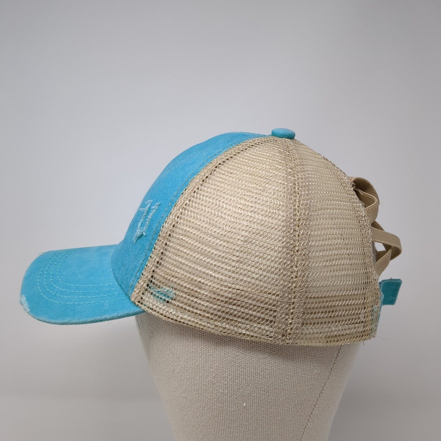 Unbranded Strapback Trucker Hat Ponytail Multicolor OSFA Mesh Back