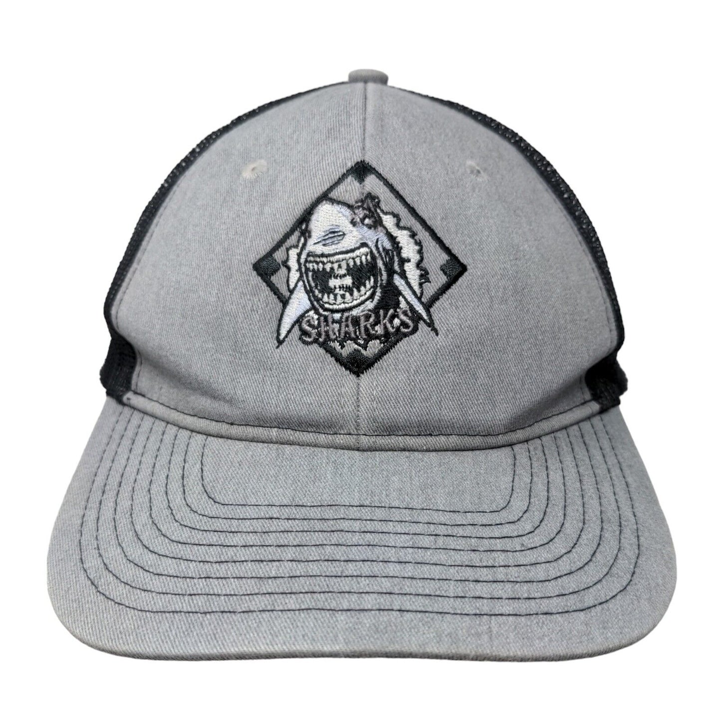 Port Authority Men's Snapback Mesh Back Hat Gray St Augustine Sharks Embroidered