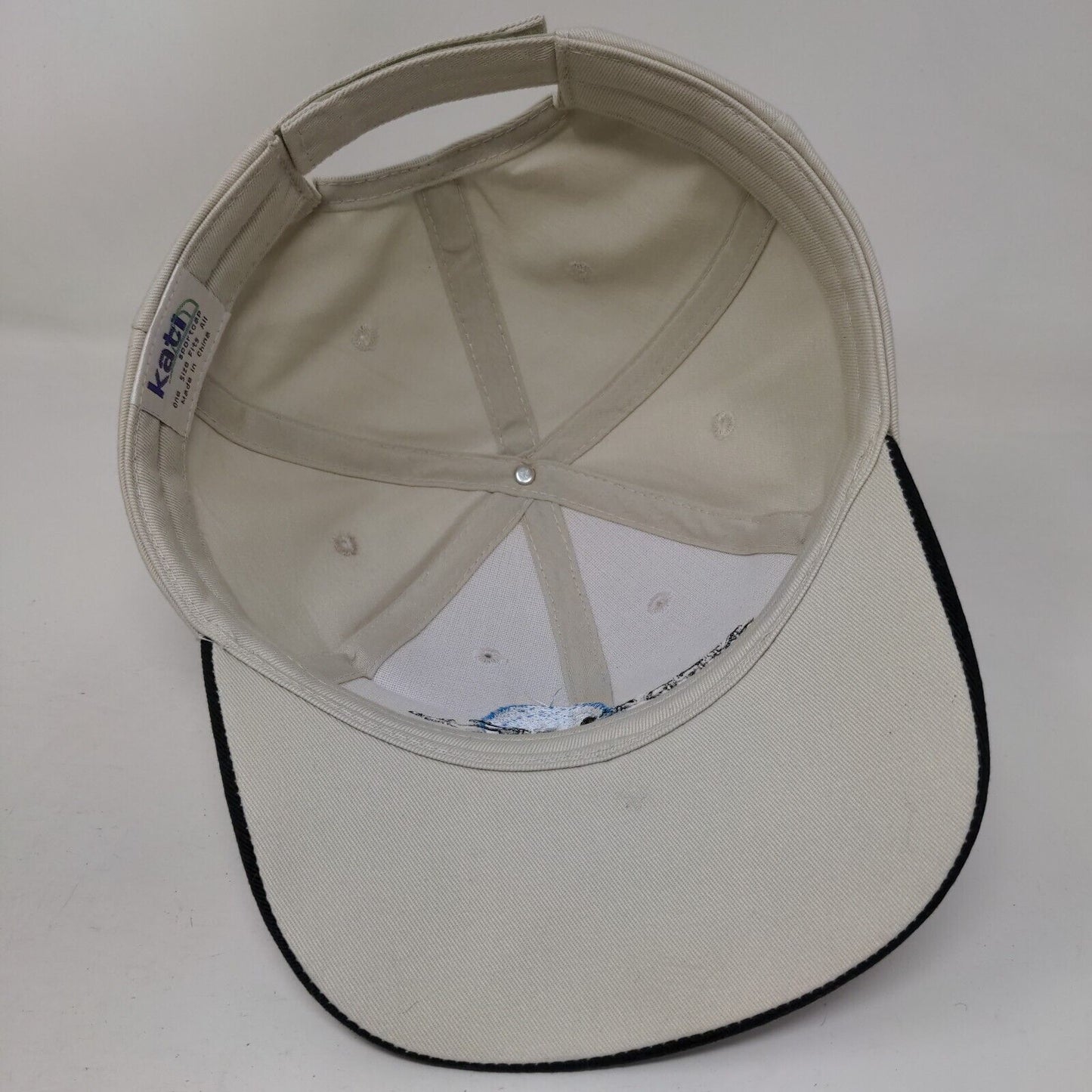 Neptune Strapback Hat Cream OSFA Embroidered Adjustable 6 Panel Kati