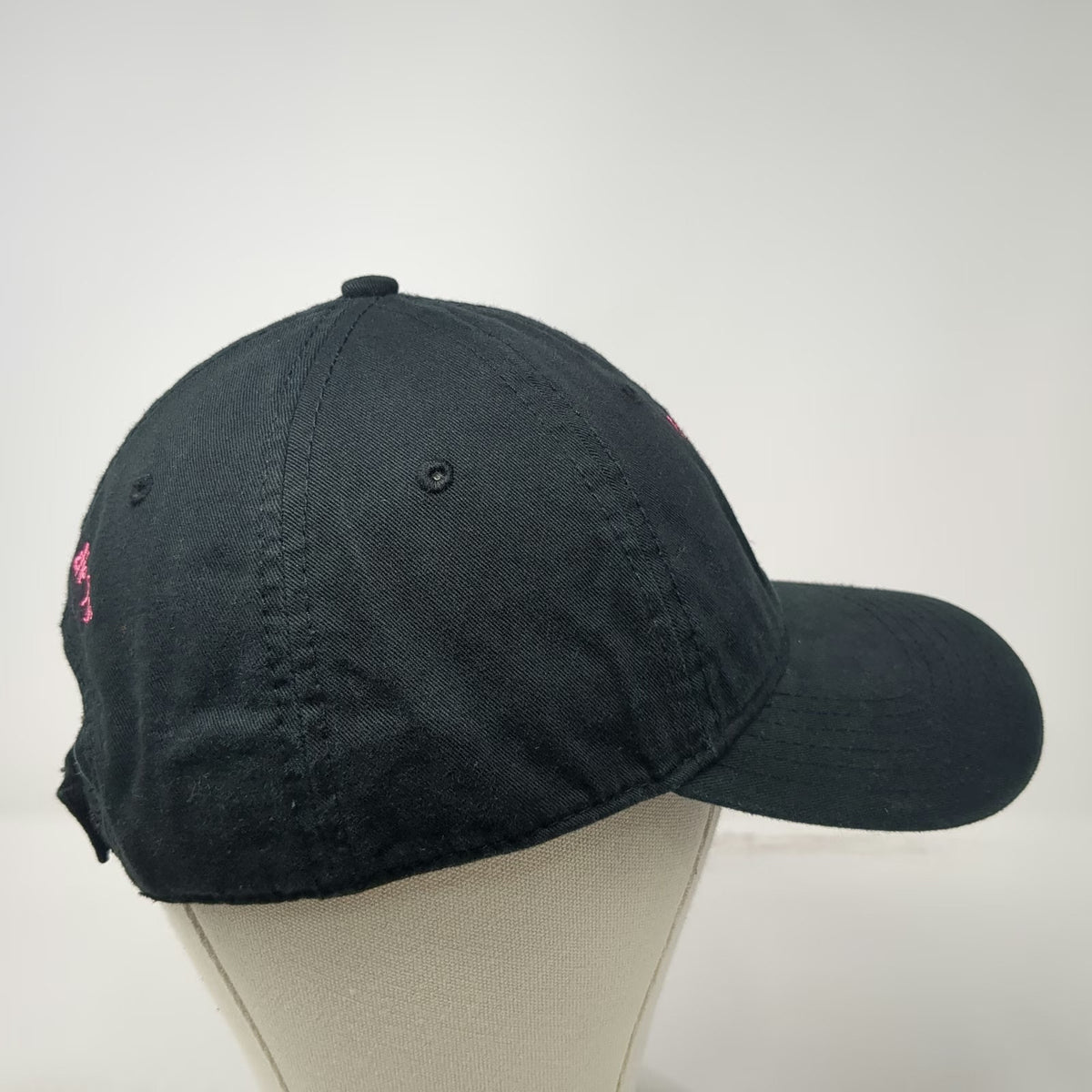 Attitude 101 Baseball Cap Black One Size Pink Embroidered Poizin Wine Skull Hat