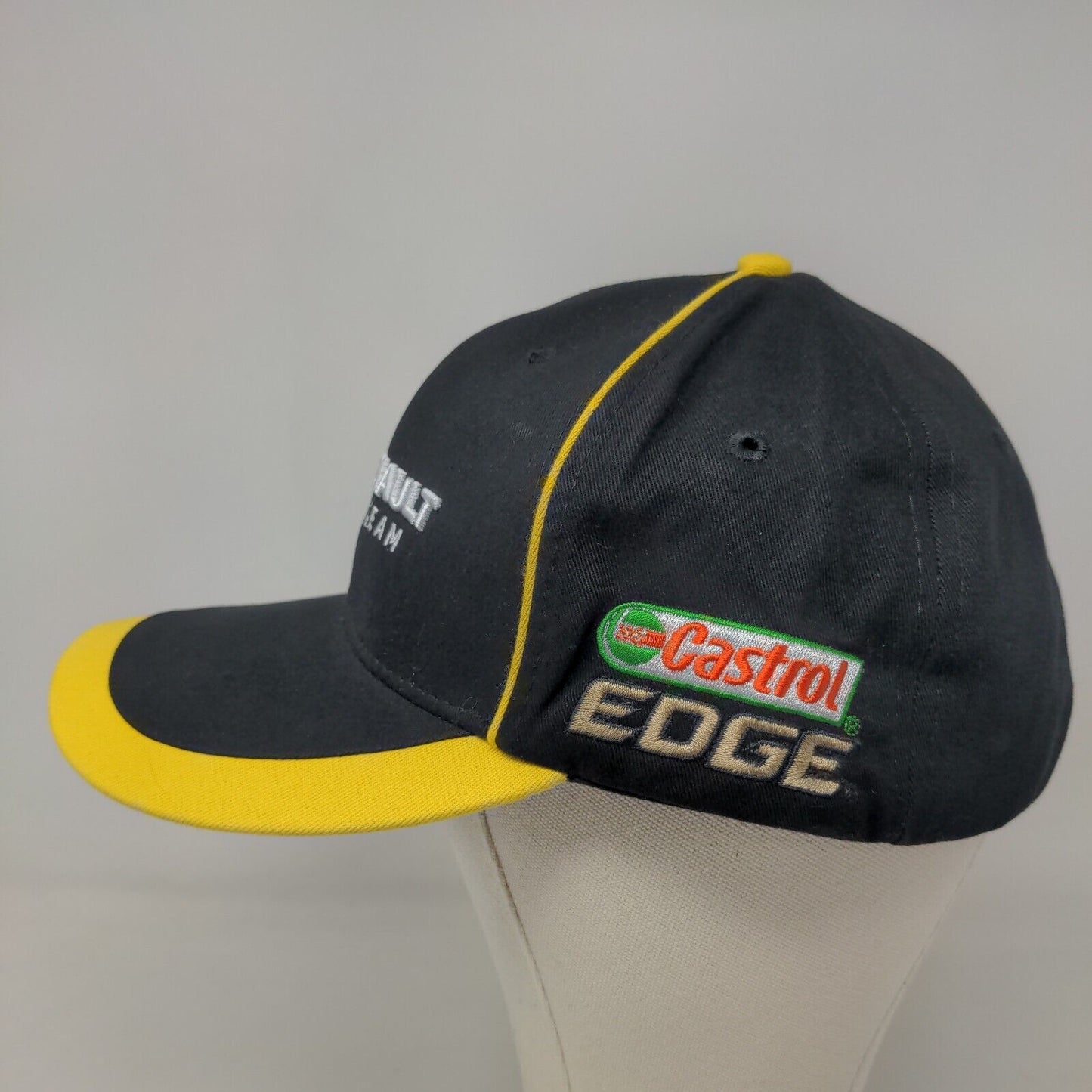 Renault F1 Team Men's Strapback Hat Black Yellow Embroidered Logo 100% Cotton