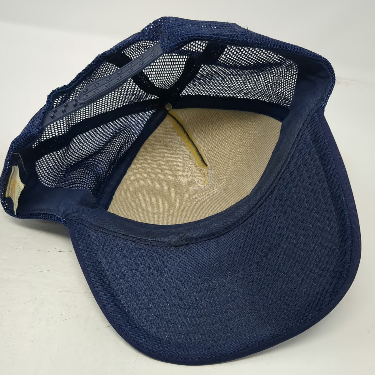 Rain For Rent Trucker Hat Blue One Size Foam Mesh Snapback Rope Industrial Logo