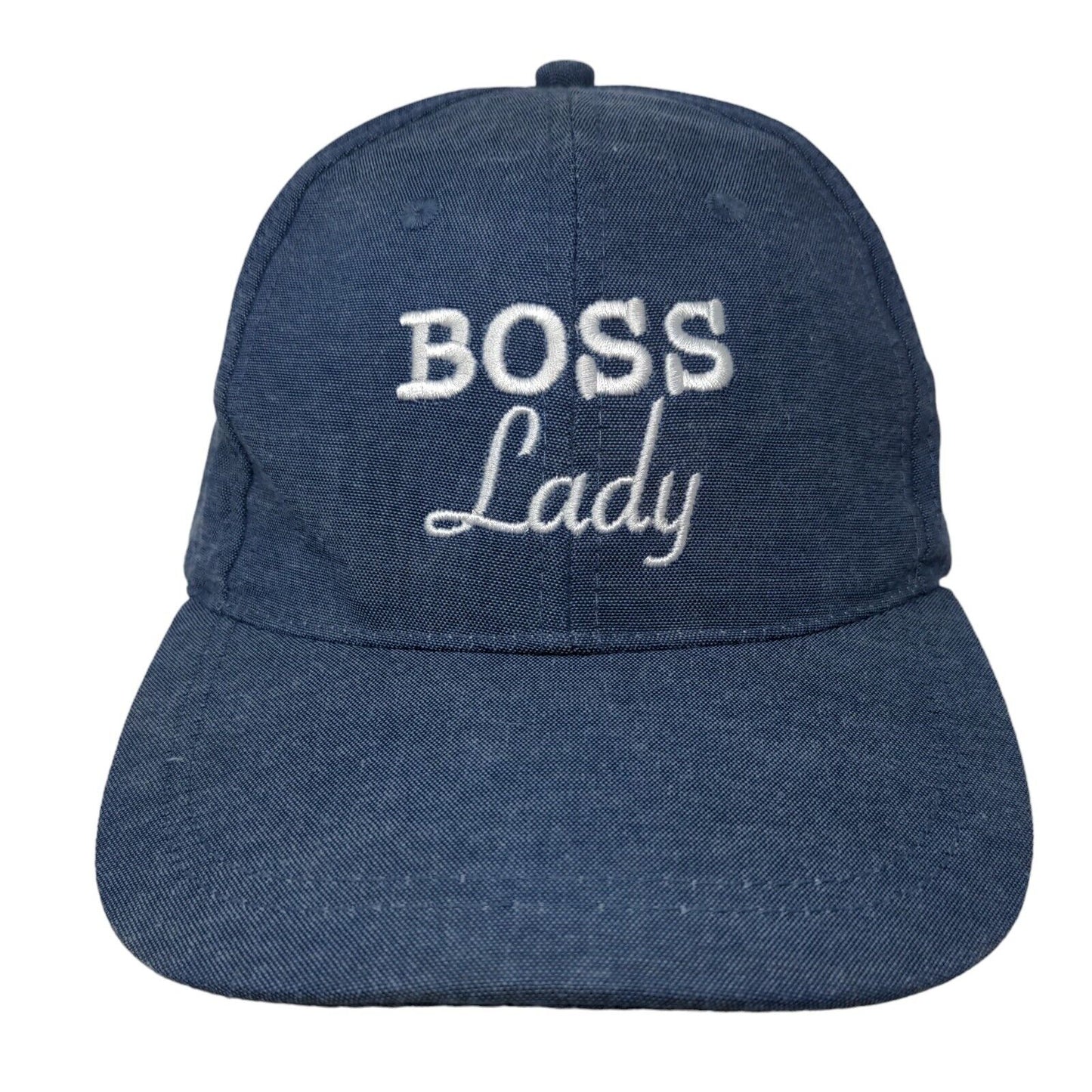 Boss Lady Snapback Hat Blue OSFM Adjustable Embroidered Vented Holes 6 Panel