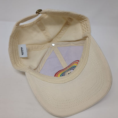 Love & Peace Rainbow Slideback Hat Tan One Size Adjustable Sonoma