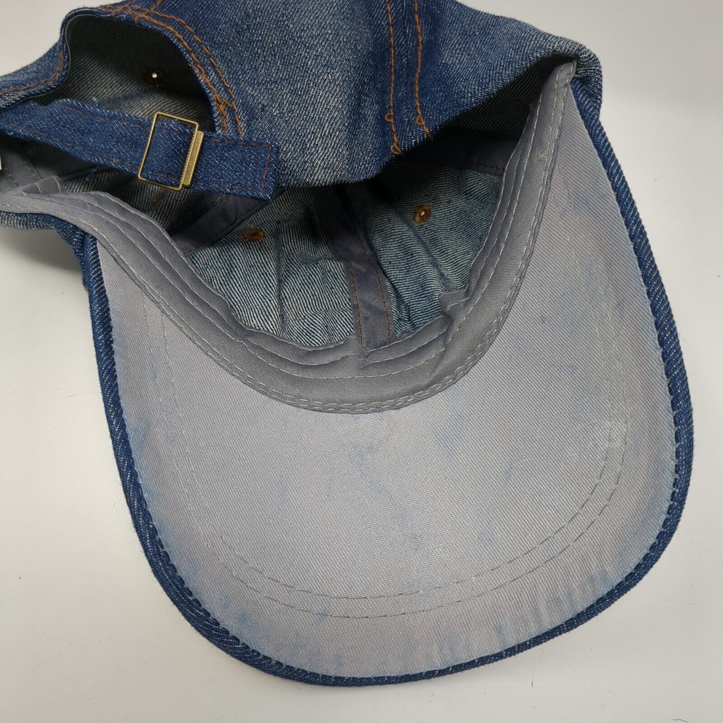 KISS Slideback Hat Blue One Size Adjustable Denim Bling Sequin Rhinestone