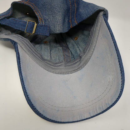 KISS Slideback Hat Blue One Size Adjustable Denim Bling Sequin Rhinestone