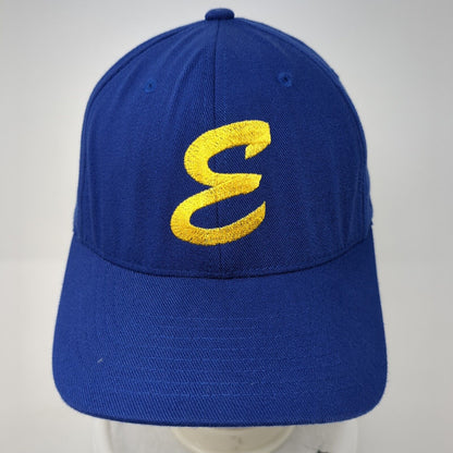 Letter E Fitted Hat Blue Large-XL Embroidered Flexfit Yupoong Solid