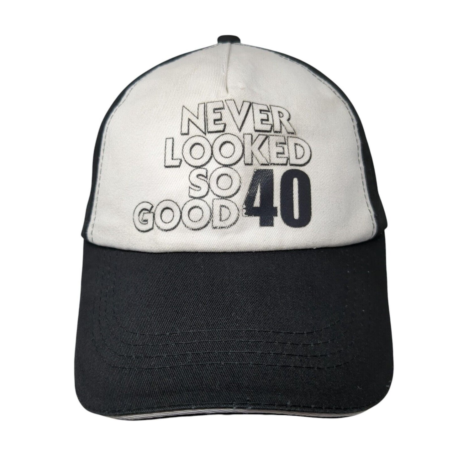 Never Looked So Good 40 Strapback Hat Black OS Adjustable Vented Holes 6 Panel