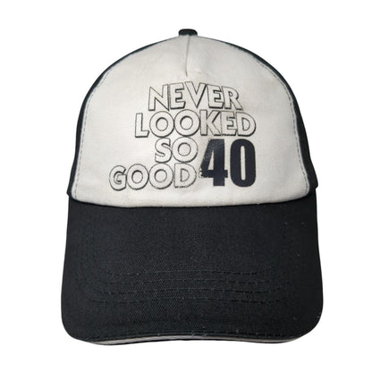 Never Looked So Good 40 Strapback Hat Black OS Adjustable Vented Holes 6 Panel
