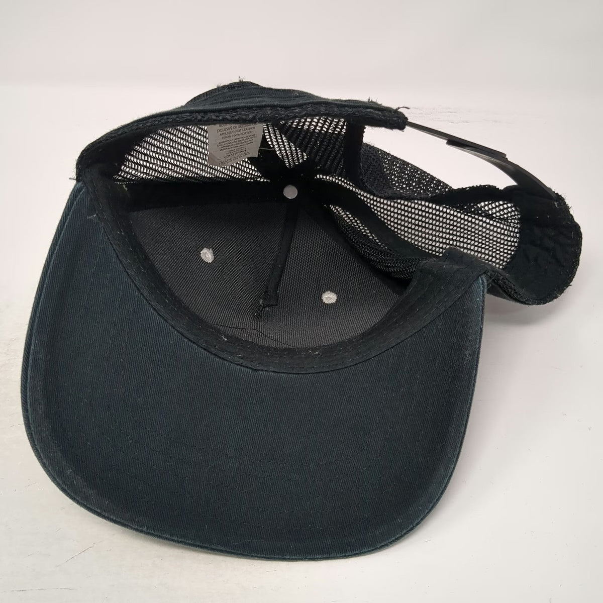 First Class Black White Trucker Hat One Size Mountain Graphic Snapback Mesh Back