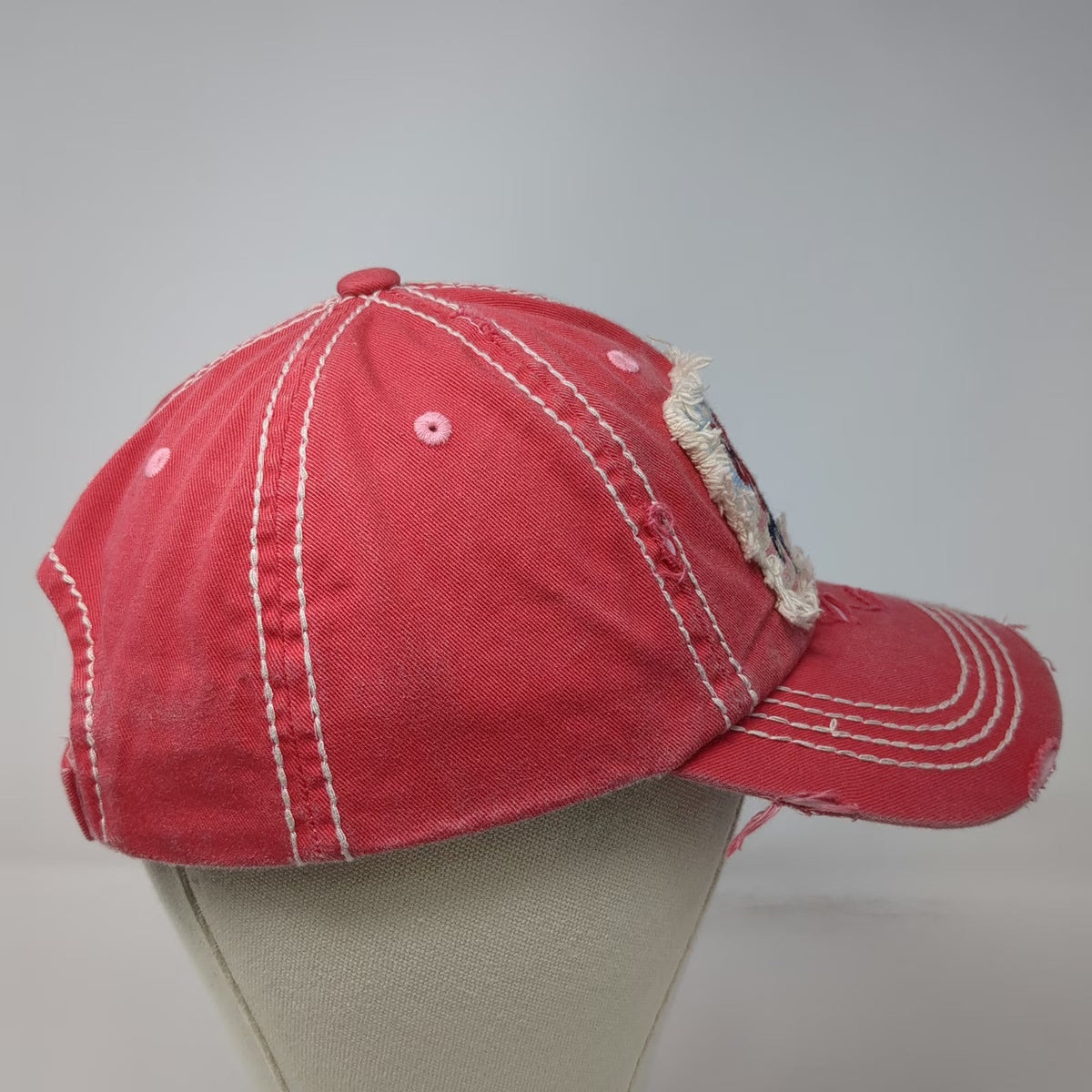 KBETHOS Baseball Cap Pink One Size God Bless America USA Cotton Frayed Edge Hat