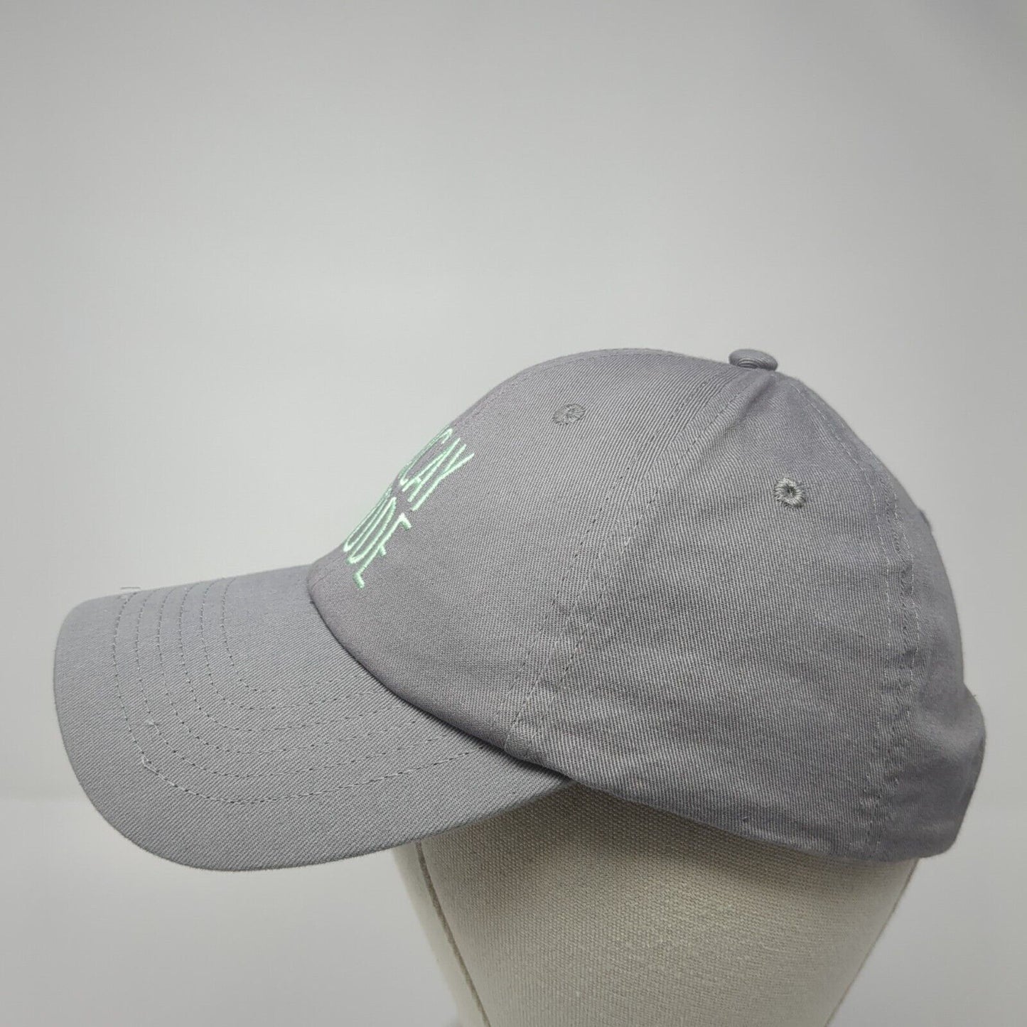 Vacay Mode Strapback Hat Gray One Size Adjustable Embroidered 6 Panel Cotton
