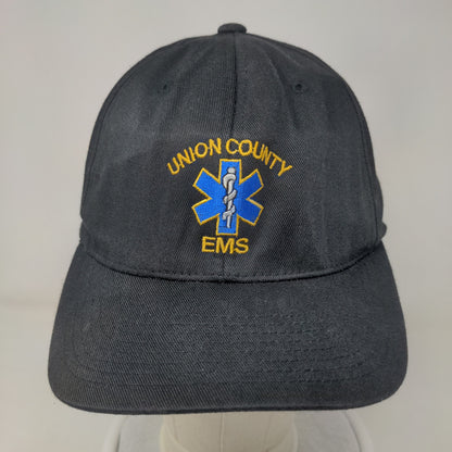 Union County Ems Fitted Hat Black L/XL Embroidered Vented Holes Port Authority