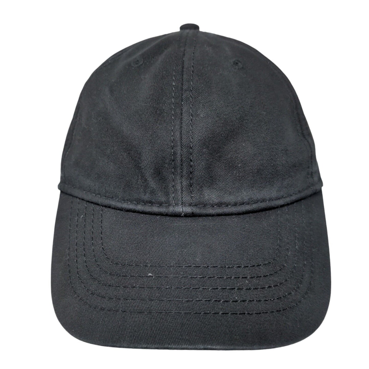 Unbranded Slideback Hat Black OSFM Blank Adjustable Solid 6 Panel