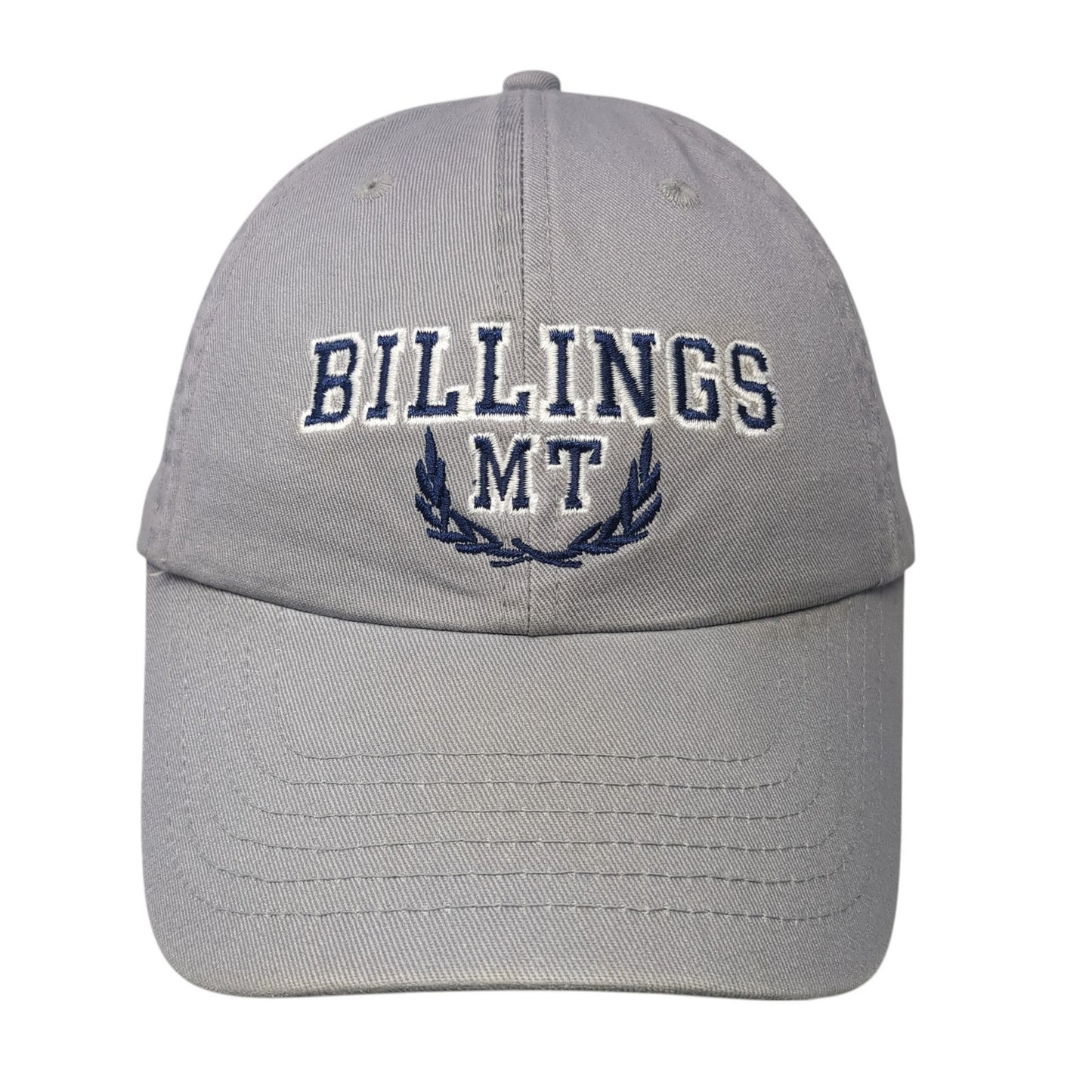 Billings MT Slideback Baseball Cap Gray One Size Adjustable Embroidered 6 Panel