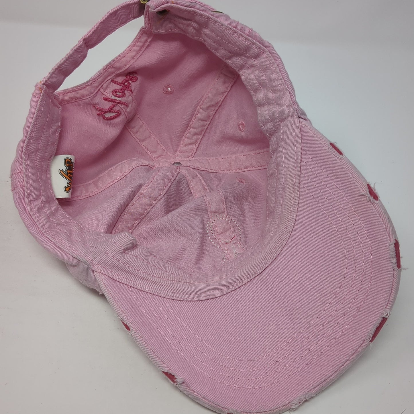 Pink Ribbon Hope Cancer Awareness Baseball Cap Pink OS Distressed Wild Wear