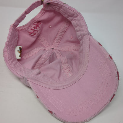 Pink Ribbon Hope Cancer Awareness Baseball Cap Pink OS Distressed Wild Wear