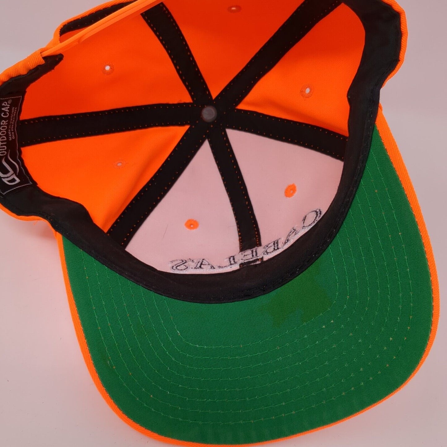Cabela's Est. 1961 Snapback Hat Orange OS Adjustable Embroidered Outdoor Cap