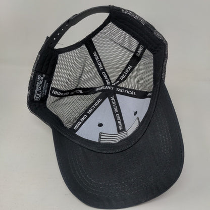USA Flag Snapback Trucker Hat Black OSFM Mesh Back Patriotic Highland Tactical