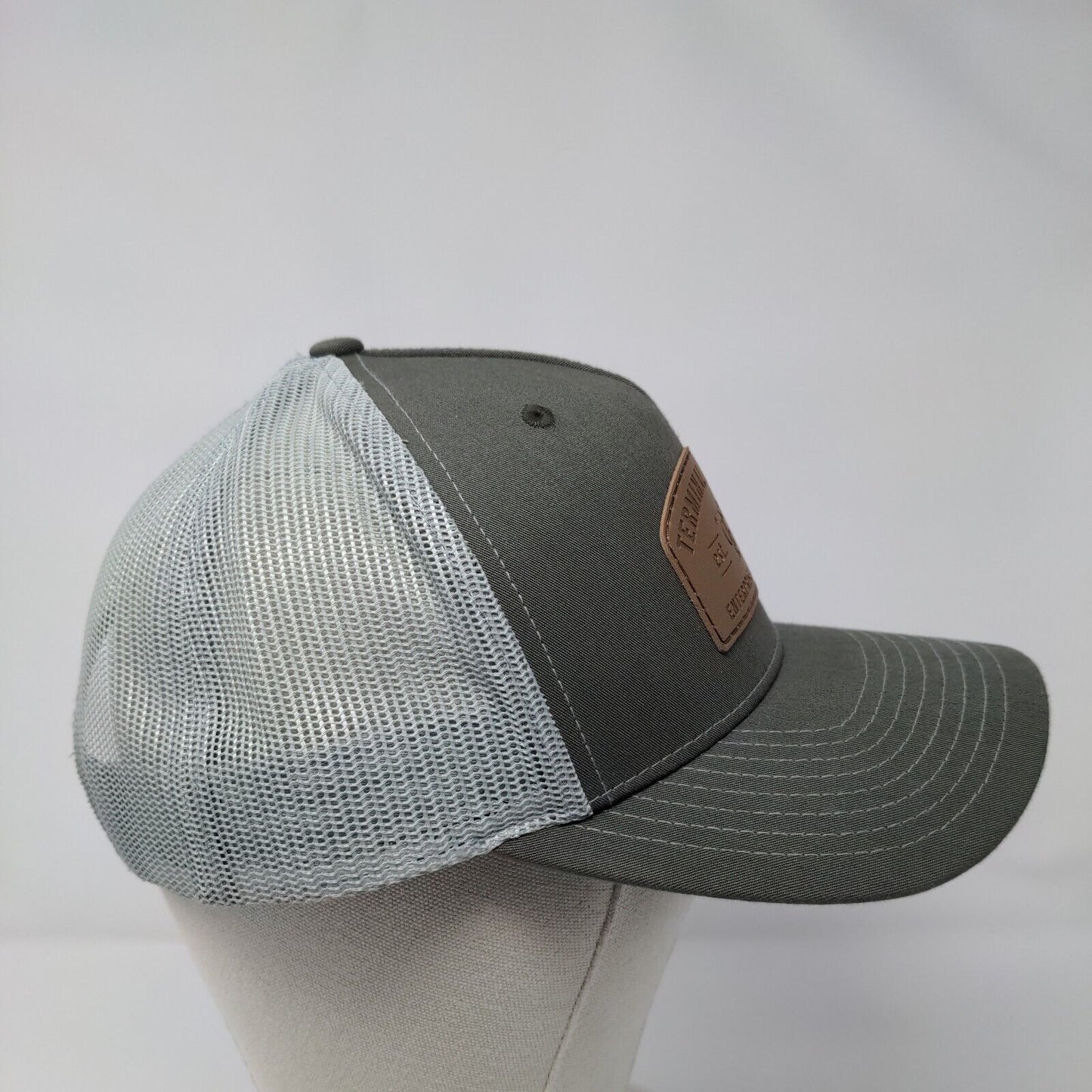 Terminal Gravity Patch Snapback Trucker Hat Green OSFA Mesh Back