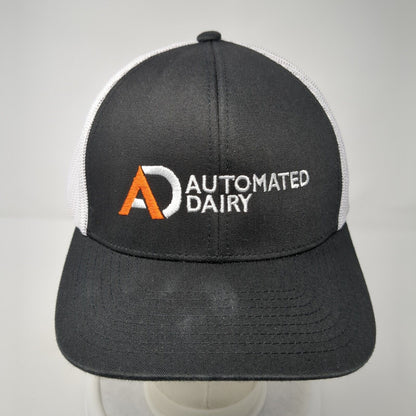 Automated Dairy Snapback Trucker Hat Black One Size Mesh Back 6 Panel