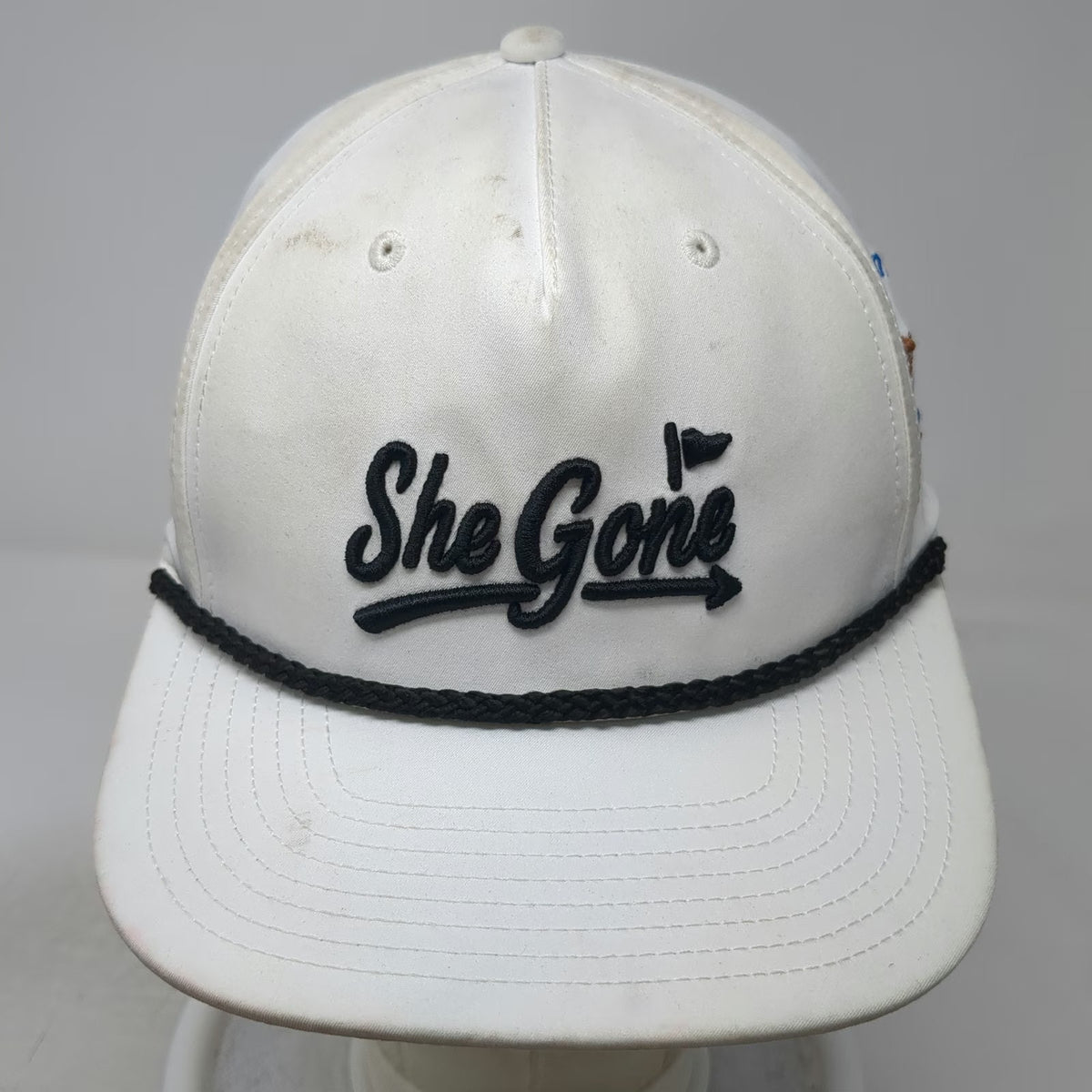 Richardson 5 Panel White One Size Snapback Hat Rope Costa Rica Sloth She Gone