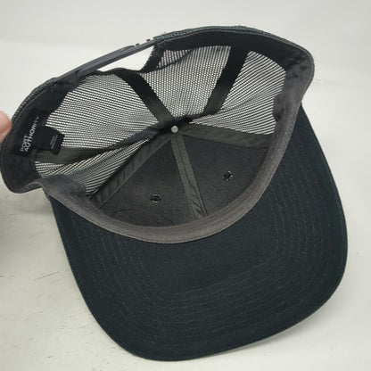 Port Authority Trucker Hat Black One Size Leather Patch Mountain Idaho Snapback