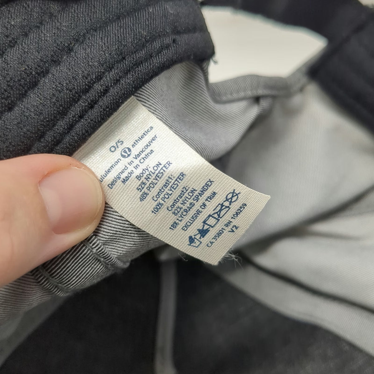 Lululemon 5 Panel Gray One Size Strapback Nylon Spandex Athletic Running Hat