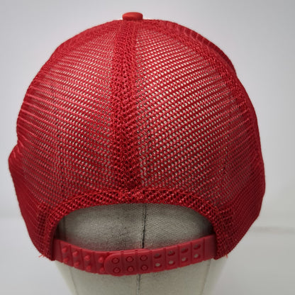 San Sun Design West Architecture Trucker Hat Red White One Size Mesh Snapback