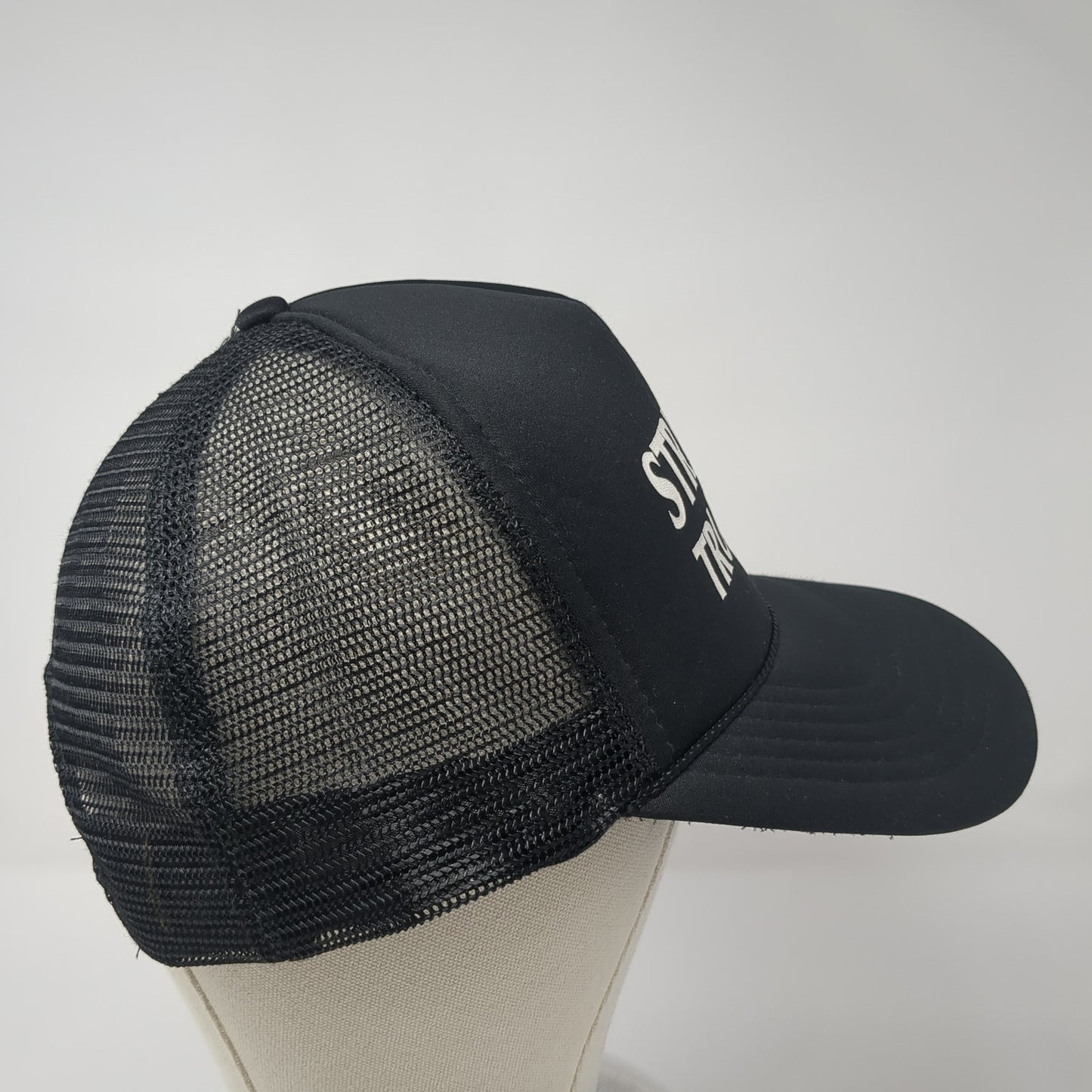 Stringer Trucking Snapback Rope Trucker Hat Black One Size Mesh Back