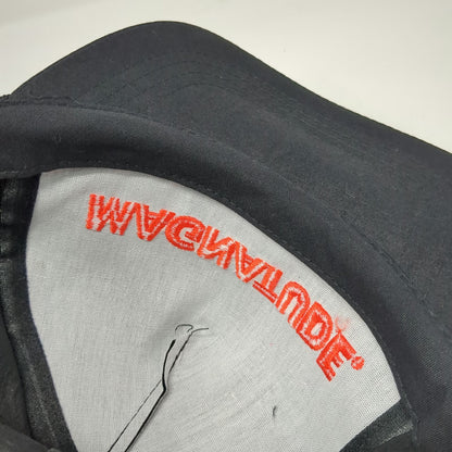 The Sportsman 5 Panel Hat Black Red Magnatude Snapback Rope Nylon Vintage
