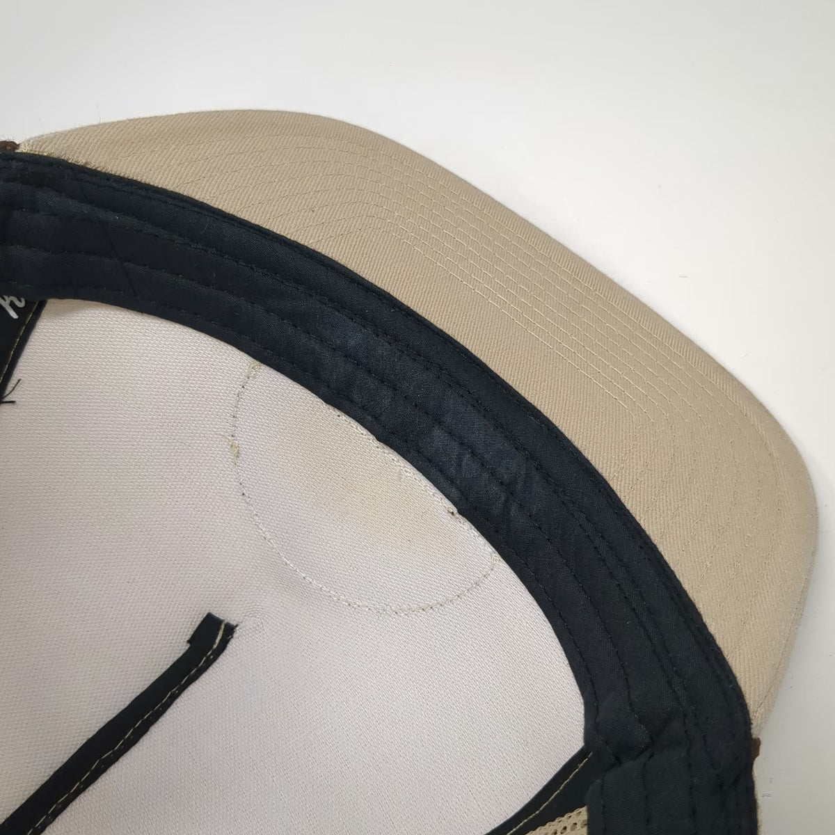 Katin Trucker Hat Beige One Size Mesh Snapback Rope Rainbow Graphic Patch