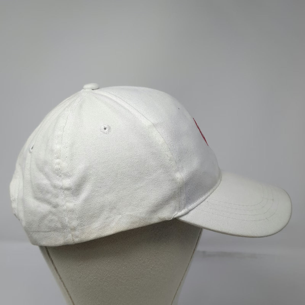 Barbie Snapback White One Size Pink Heart Embroidered Curved Brim 6 Panel Hat