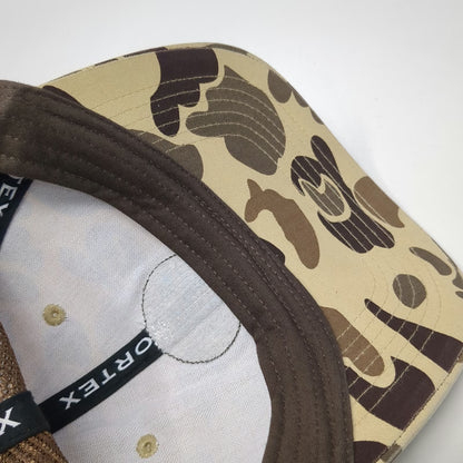 Vortex Trucker Hat Beige Brown Camo One Size Snapback Mesh Logo Patch Hunting