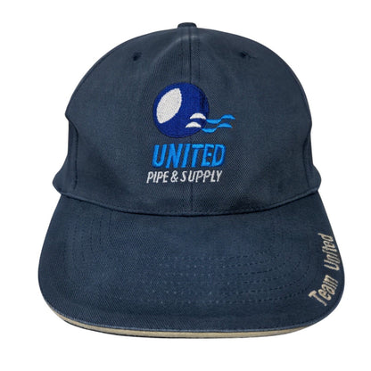United Pipe & Supply Strapback Hat Blue OSFA Adjustable Embroidered