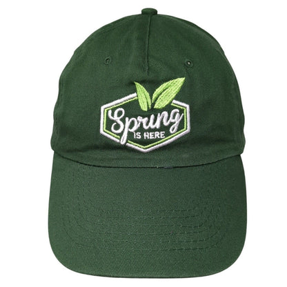 Spring is Here Strapback Hat Green One Size Adjustable Solid Hit Wear