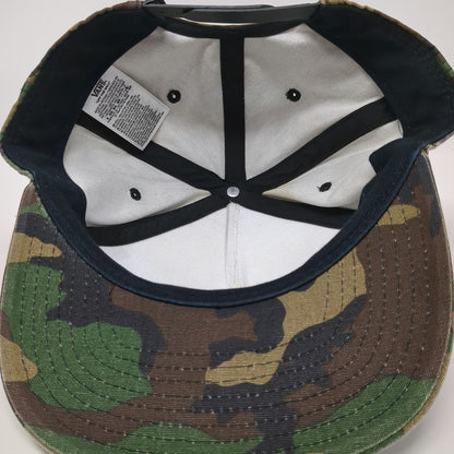 Vans 5 Panel Hat Green Black Camo One Size Snapback Logo Patch Authentic OG