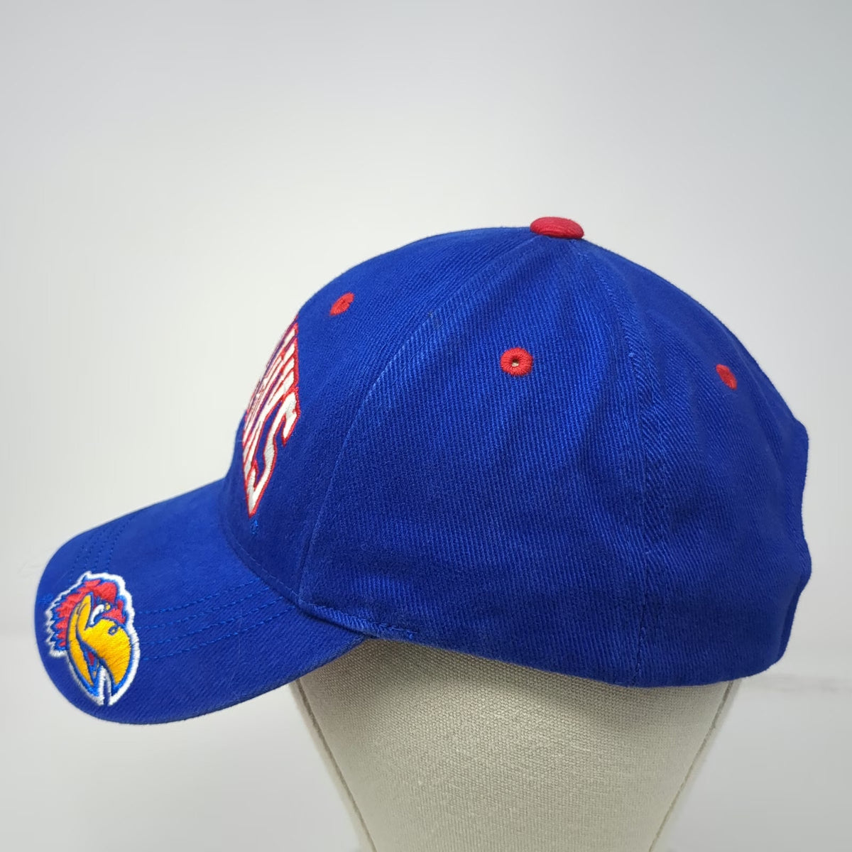 Captivating Headgear Kansas Jayhawks NCAA Hat Blue Red White One Size Strapback