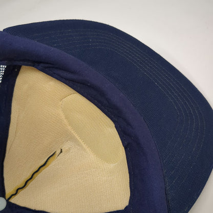 Signature Captain Yellow Scrambled Eggs Mesh Snapback Blue Trucker Hat Vintage