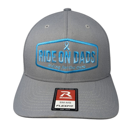 Ride On Dads Riding For The Cure Baseball Cap Gray Medium Flexfit Richardson