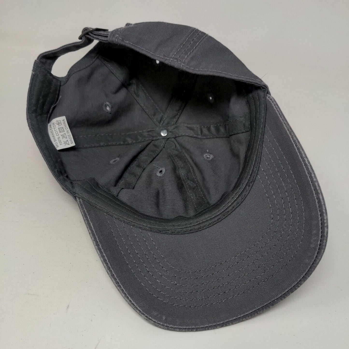 Flamingo Slideback Hat Gray One Size Adjustable Vented Holes 6 Panel