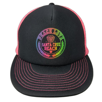 Cobra Trucker Hat Black Pink One Size Peace Love Santa Cruz Beach Snapback Mesh