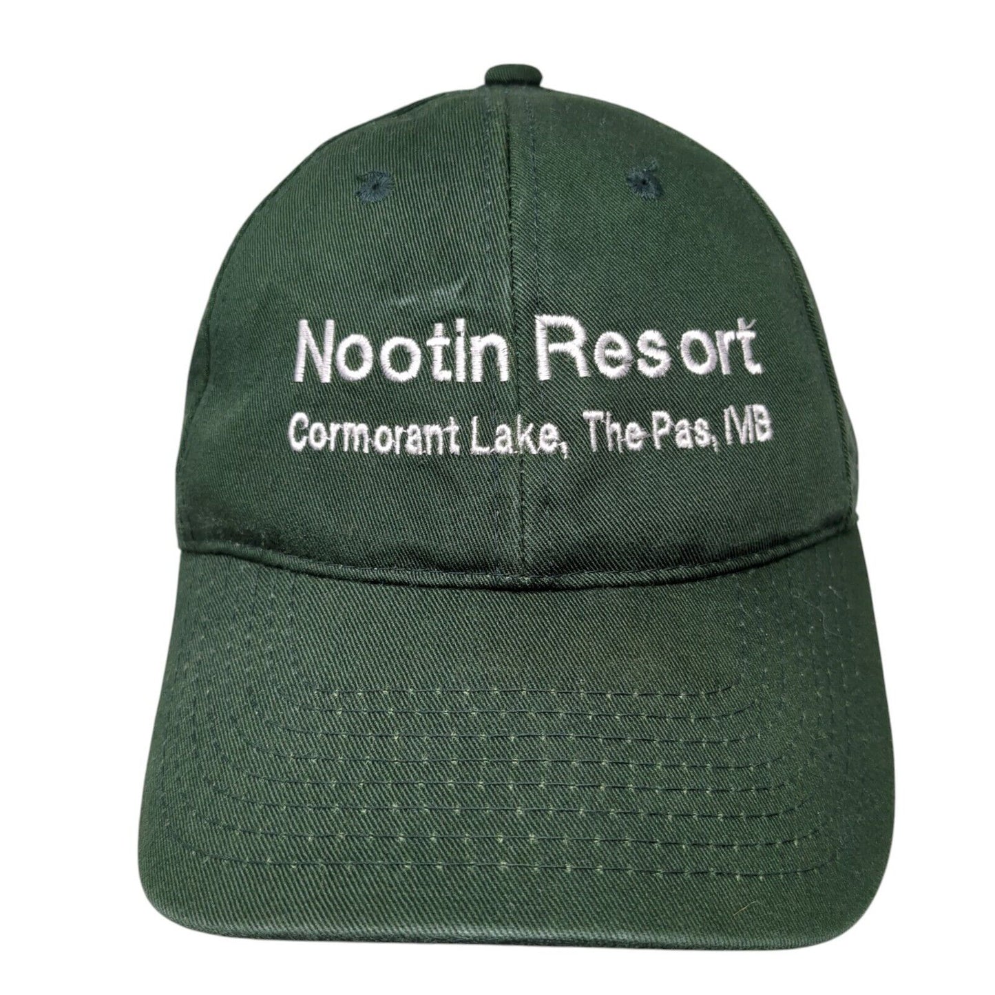 Nootin Resort Strapback Hat Green One Size Adjustable Embroidered